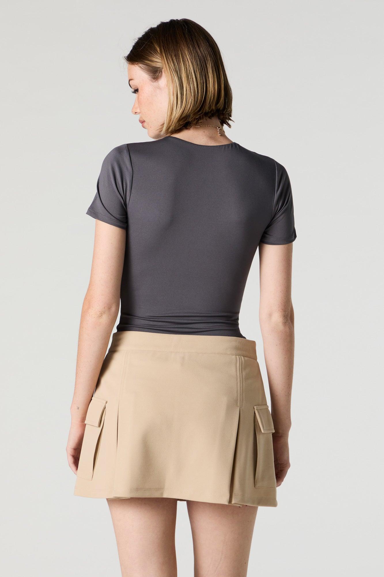 Crepe Pleated Cargo Skort Female Product Image