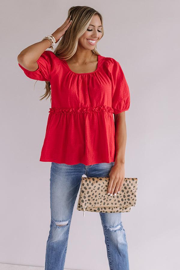 Praise And Prosecco Babydoll Top In Red Product Image