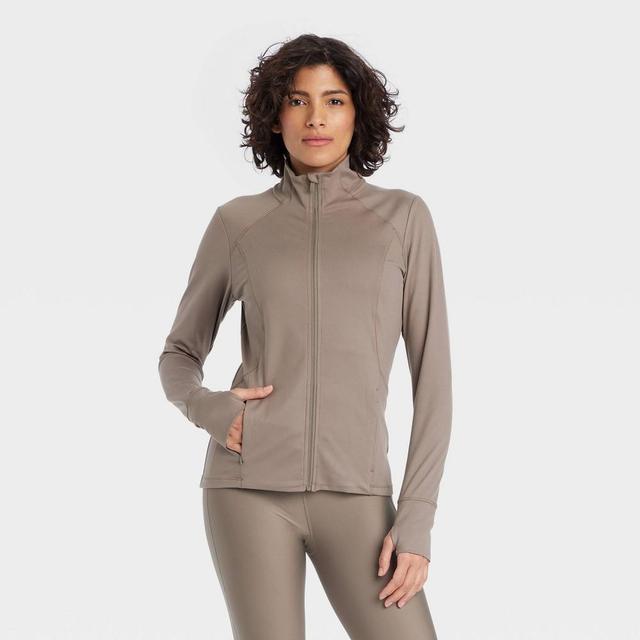 Womens Full Zip Jacket - All In Motion Taupe Product Image