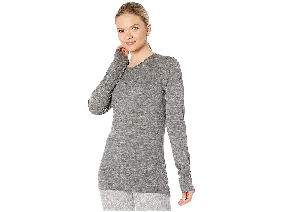 Icebreaker 200 Oasis Merino Baselayer Long Sleeve Crewe (Gritstone Heather 1) Women's Clothing Product Image