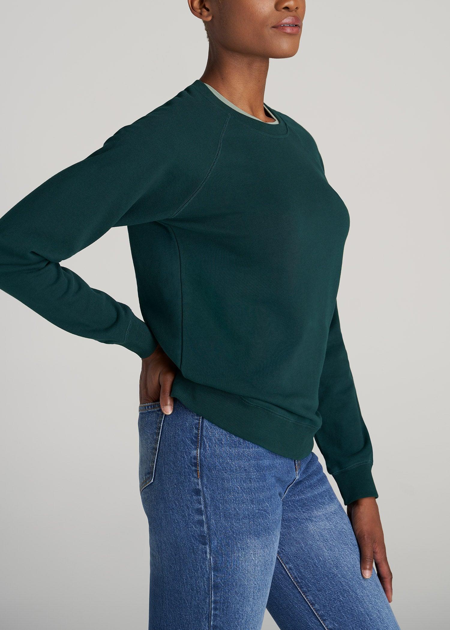 Wearever French Terry Women's Tall Crewneck Sweatshirt in Emerald Product Image