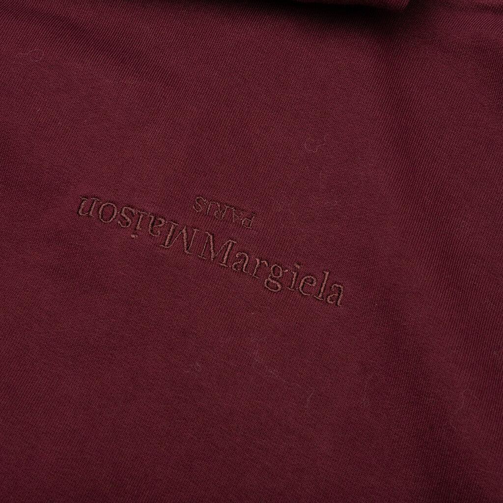 Logo-Embroidered Long-Sleeved Hoodie - Burgundy Female Product Image