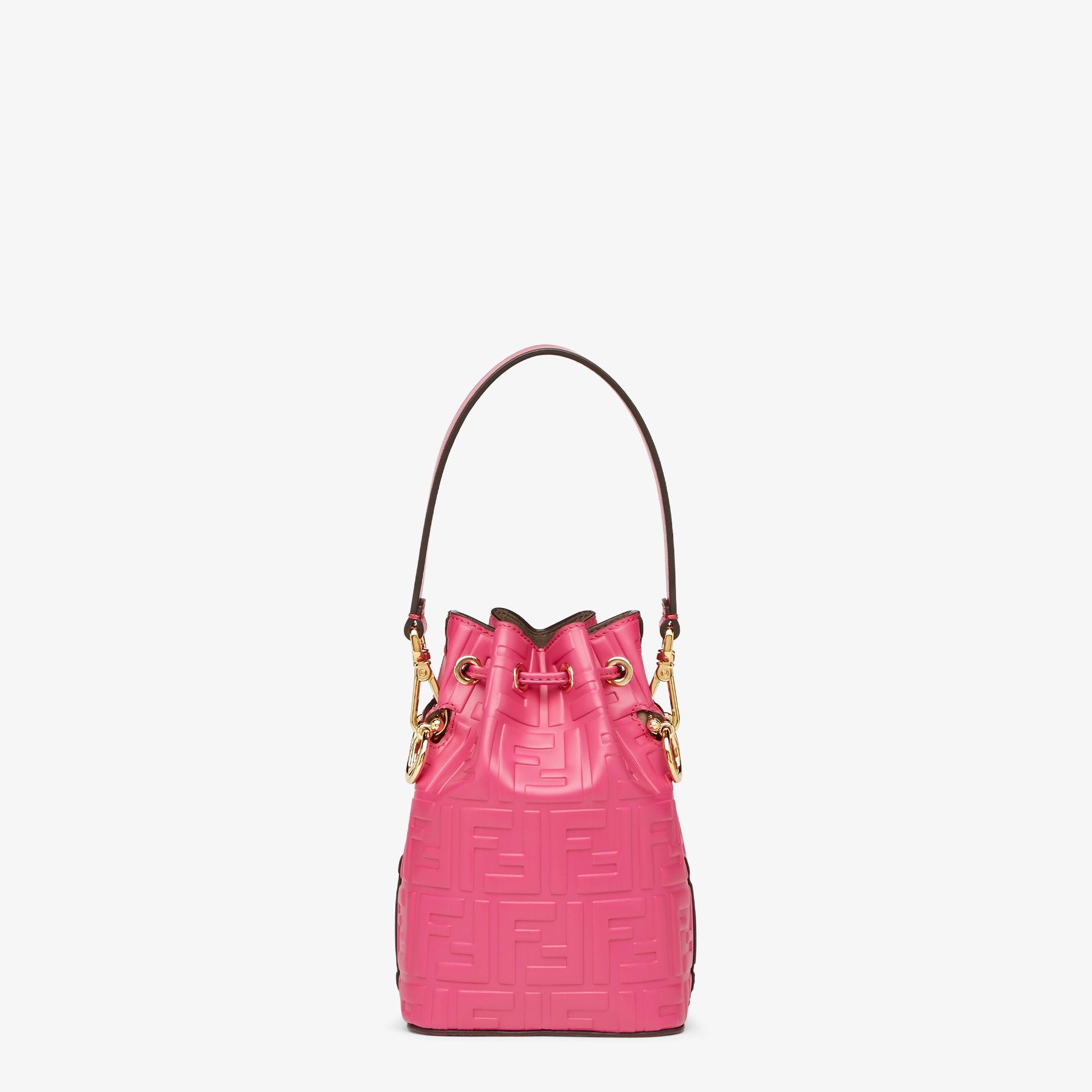 Mon TresorFuchsia leather mini-bag with FF motif Product Image