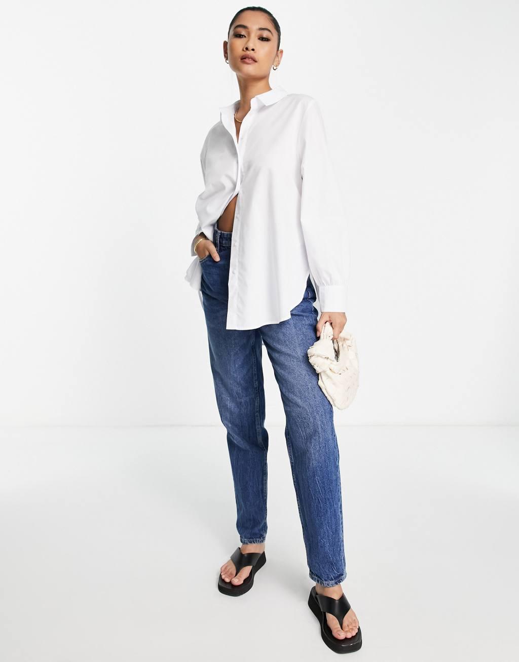 Vero Moda oversized shirt in white product image