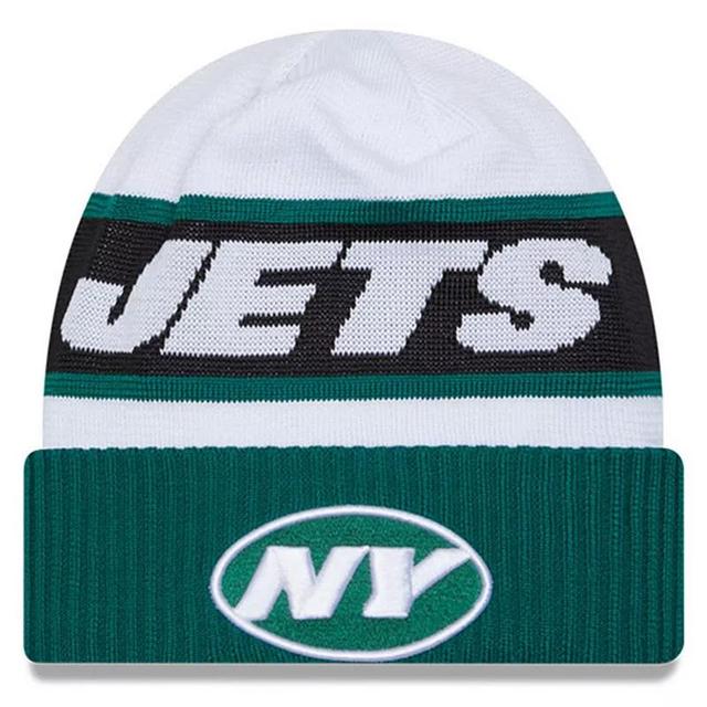 Mens New Era /Green New York Jets 2023 Sideline Tech Cuffed Knit Hat Product Image