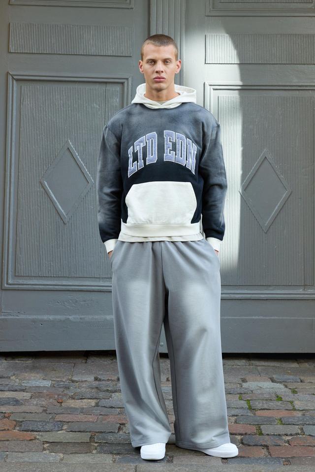 Wide Leg Boxer Waistband Sun Bleach Loopback Sweatpants | boohooMAN USA Product Image