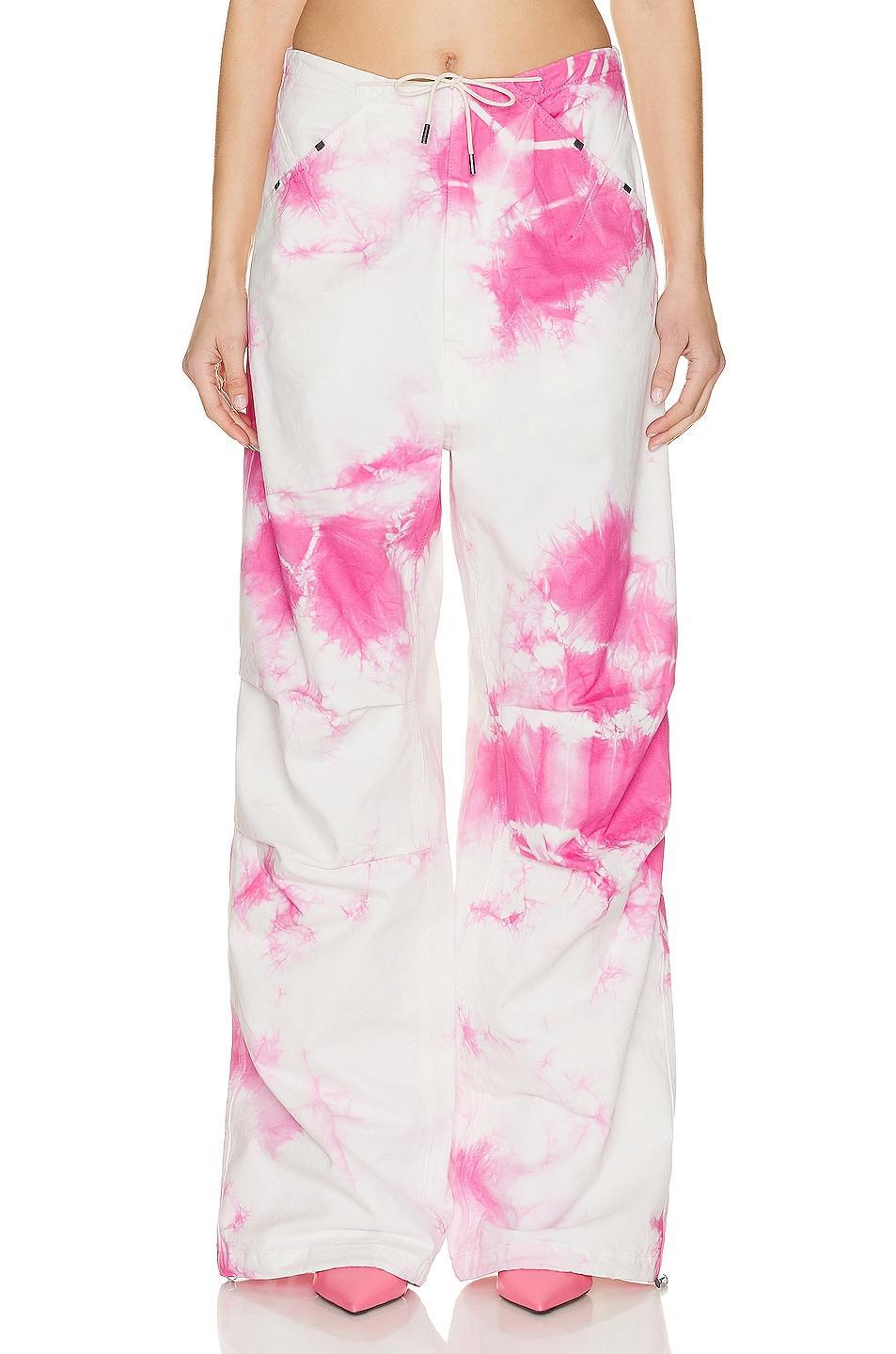 DARKPARK Daisy Military Trouser in White,Pink Product Image