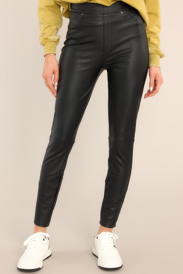 Spanx Black Leather-Like Ankle Skinny Pant Product Image