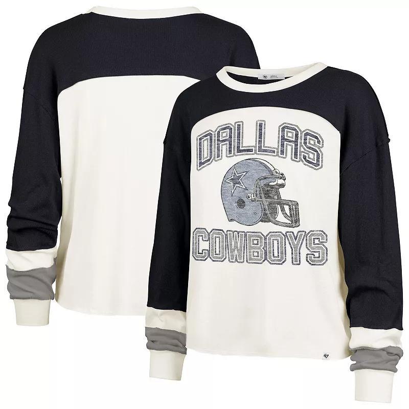 Womens Profile Cream/Navy Dallas Cowboys Double Header Curve Toni Long Sleeve T-Shirt Product Image