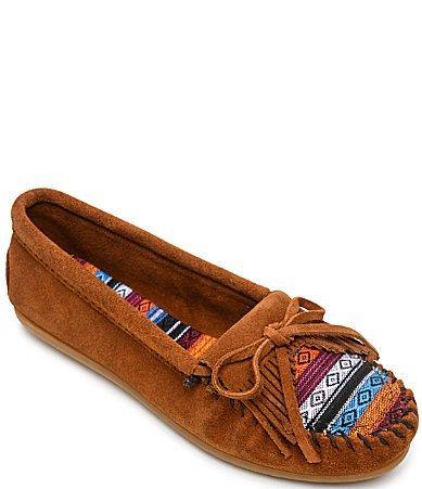 Minnetonka Kilty Arizona Suede Moccasins Product Image