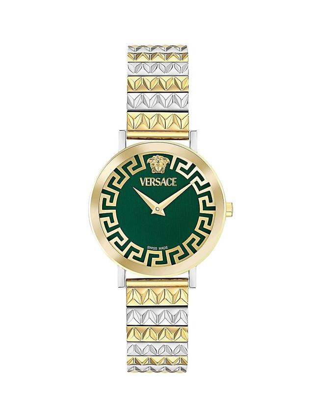 Womens Versace Daedalus Two-Tone Stainless Steel Bracelet Watch Product Image