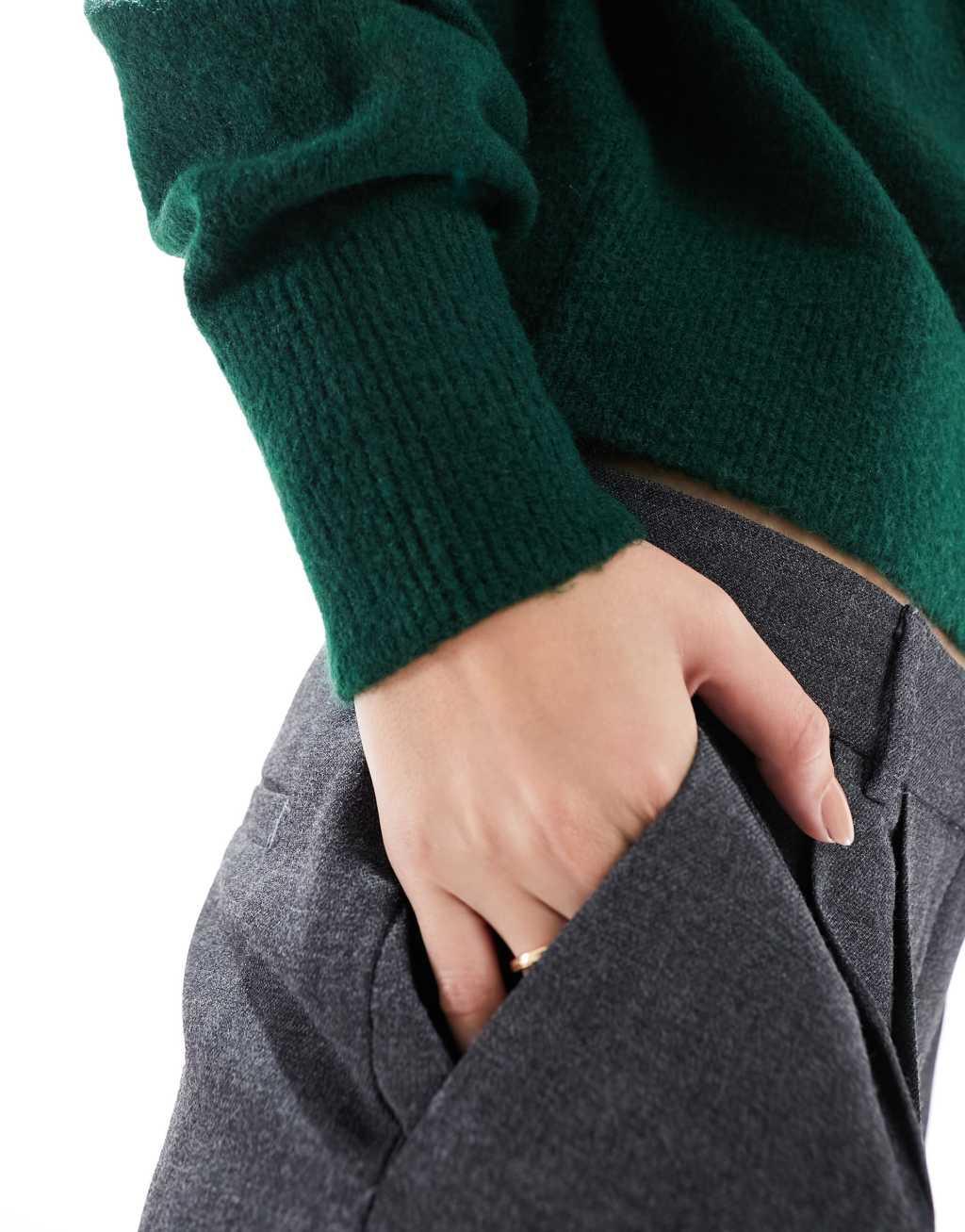 & Other Stories mock neck sweater in green Product Image