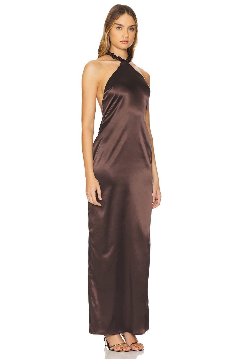 Satin Halter Maxi Dress Khanums Product Image