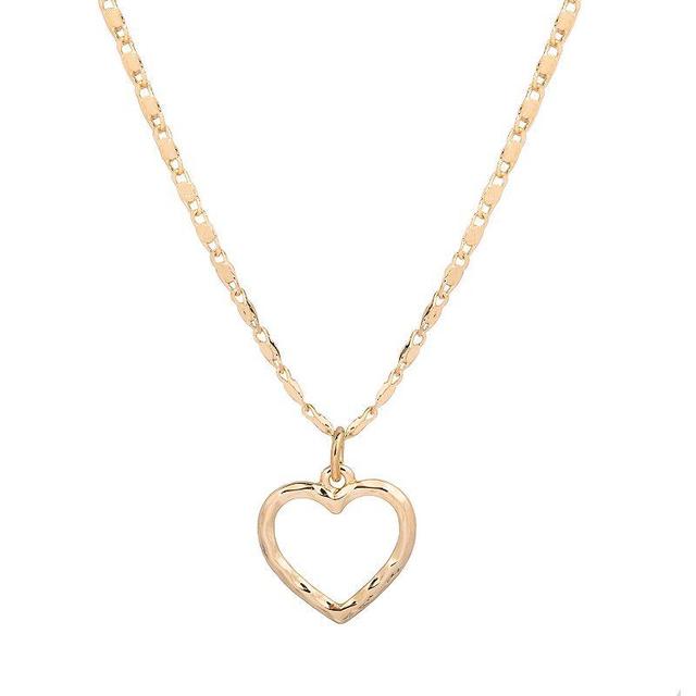 LC Lauren Conrad Gold Tone Textured Heart Pendant Necklace, Womens Product Image