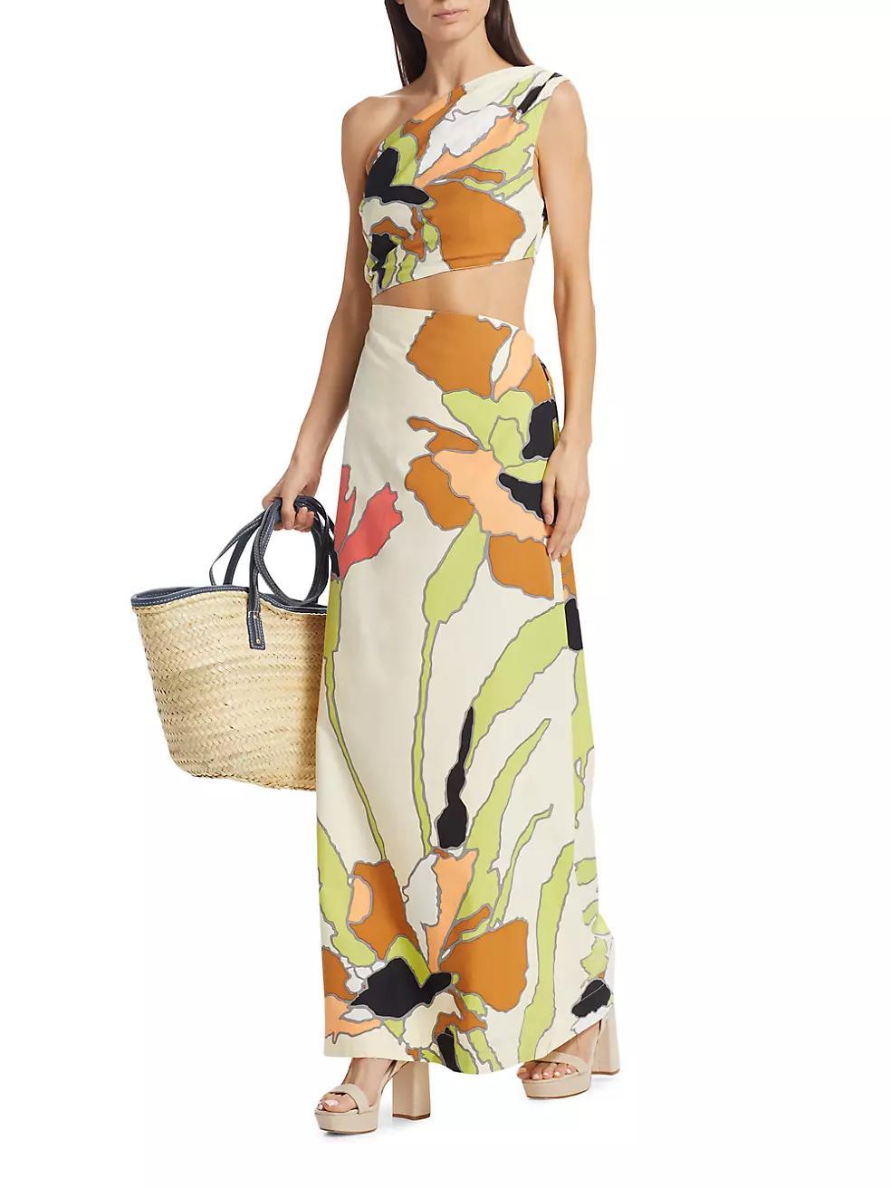 Floral Asymmetric Cut-Out Maxi Dress Product Image