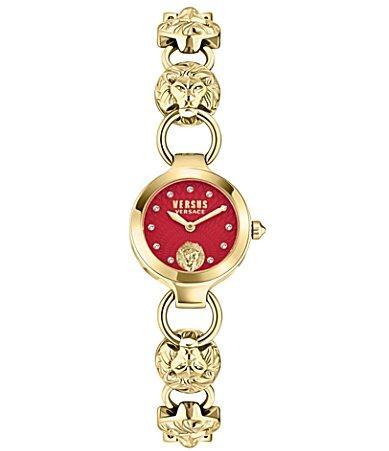 Versace Versus Versace Womens Broadwood Petite Analog Red Dial Gold Stainless Steel Bracelet Watch Product Image