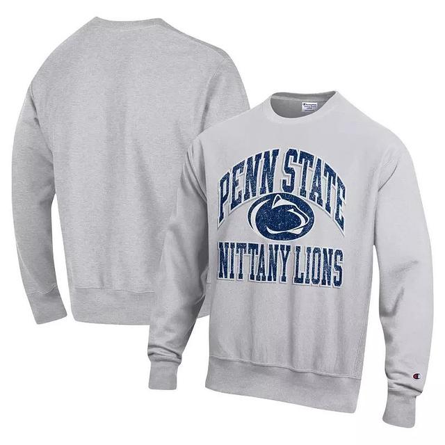 Mens Champion Heather Gray Penn State Nittany Lions Vault Late Night Reverse Weave Pullover Sweatshirt Product Image