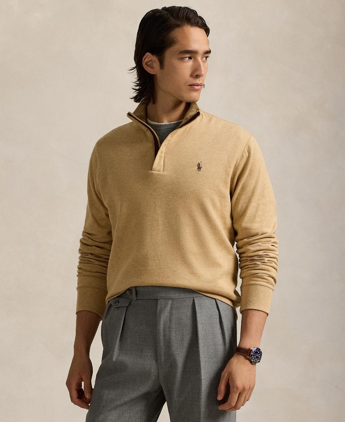 Mens Cotton Long-Sleeve Quarter-Zip Sweater Product Image