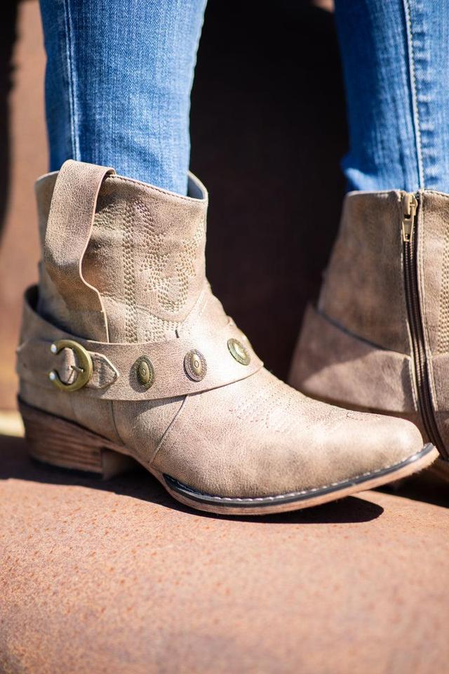 Taupe Burnished Western Bootie Product Image