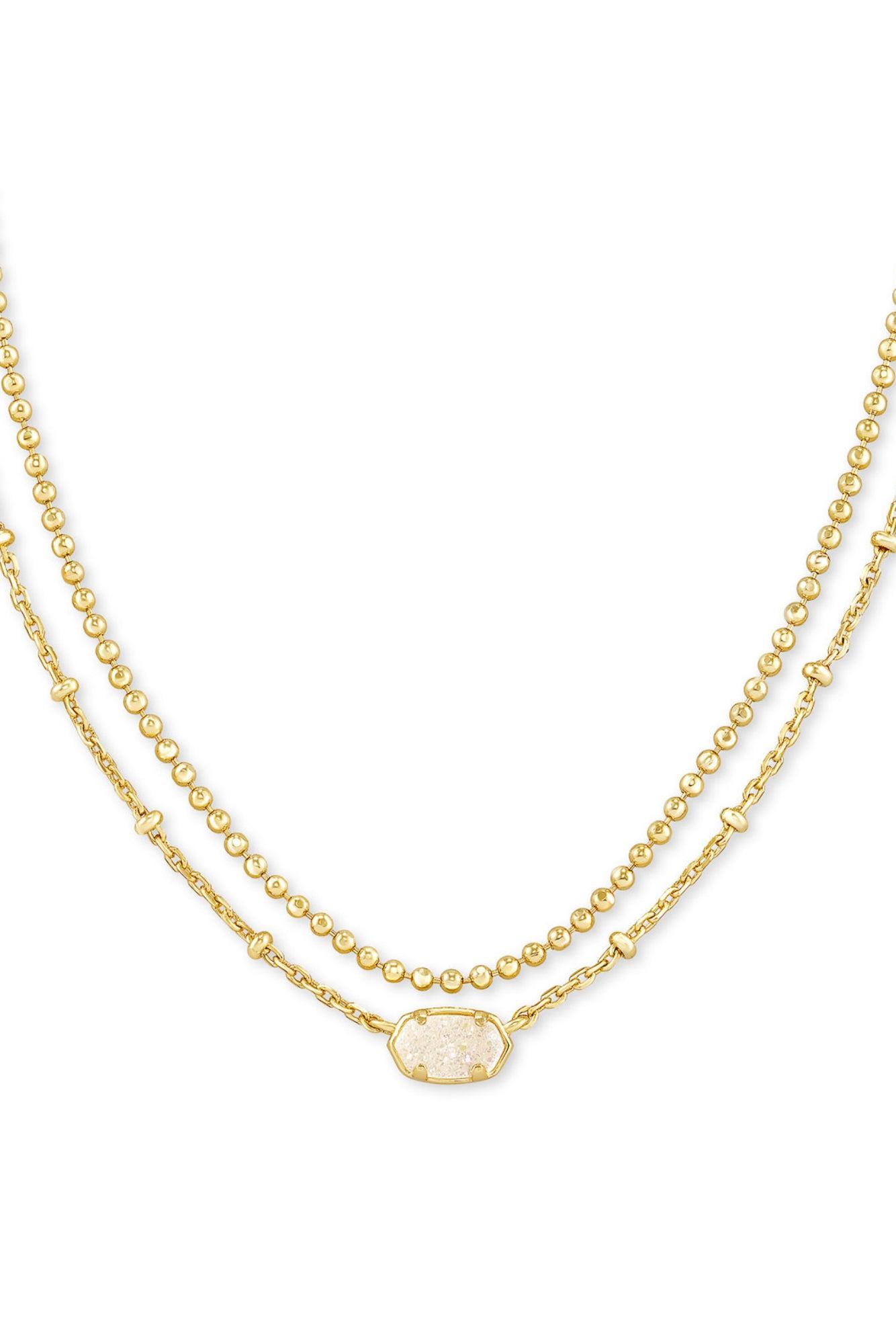 KENDRA SCOTT Emilie Multi Strand Necklace Gold Iridescent Drusy Product Image