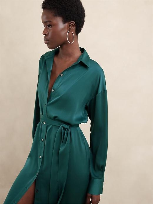 Tie-Waist Maxi Shirtdress Product Image