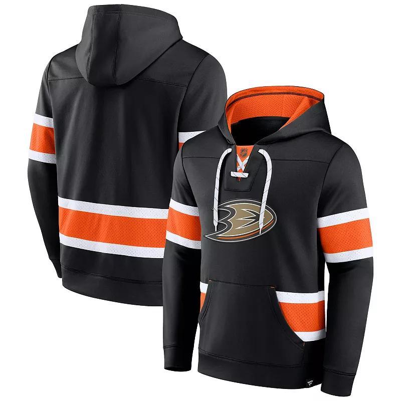 Mens Fanatics Black Anaheim Ducks Power Play Warrior Pullover Hoodie Product Image