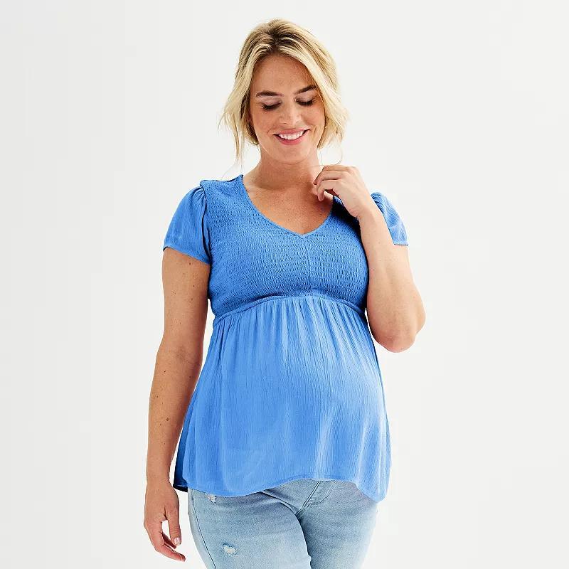 Maternity Sonoma Goods For Life V-Neck Smocked Top, Womens Product Image