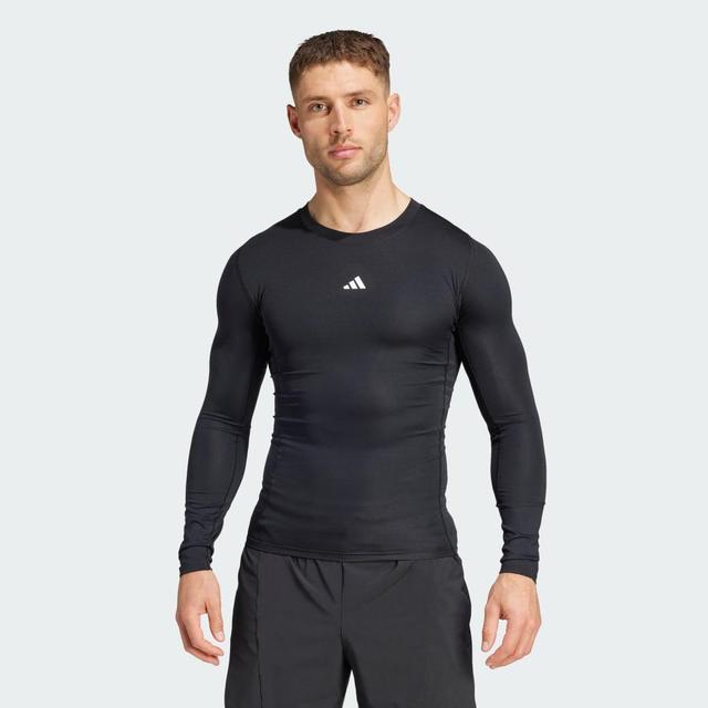 adidas Techfit Compression Training Long Sleeve Tee Black L Mens Product Image