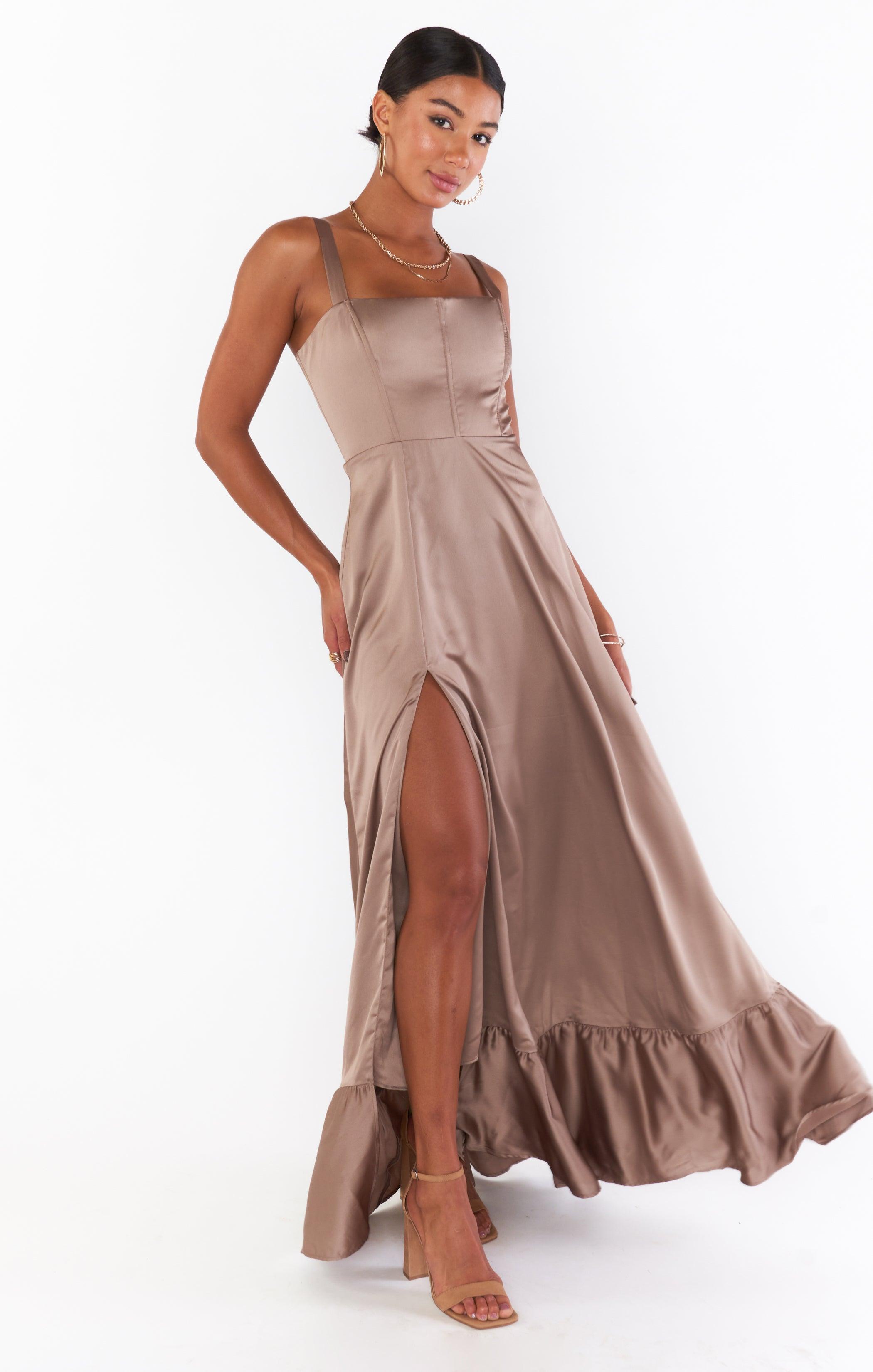 Clarissa Corset Dress ~ Dune Luxe Satin Product Image