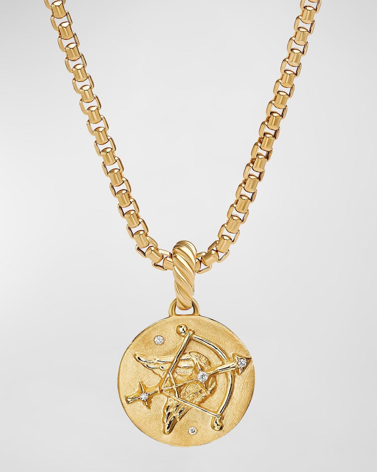 Womens Zodiac Amulet In 18K Yellow Gold With Diamonds Product Image