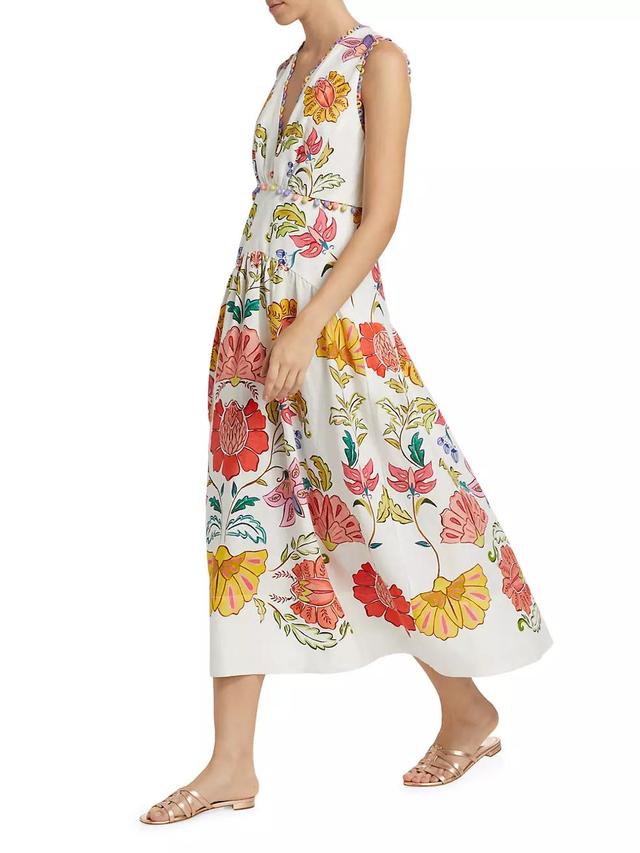 Floral Insects V-Neck Maxi Dress Product Image