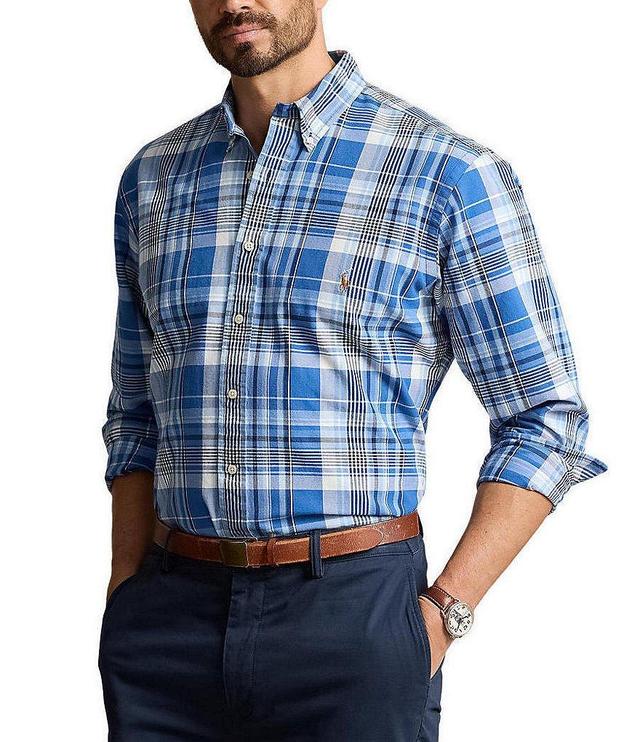 Polo Ralph Lauren Big & Tall Classic Fit Large Plaid Oxford Long Sleeve Woven Shirt Product Image