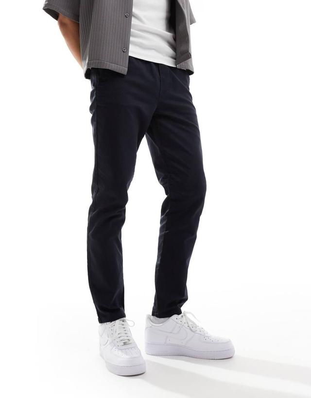 ONLY & SONS tapered casual pants in navy Product Image