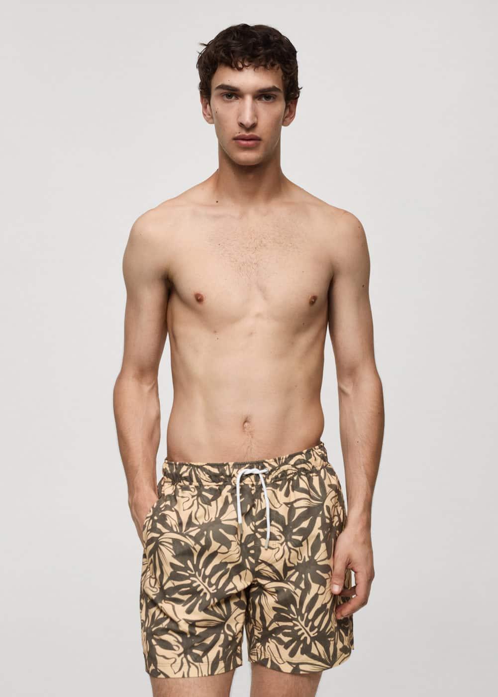 Floral print swimsuit - Men | MANGO USA Product Image