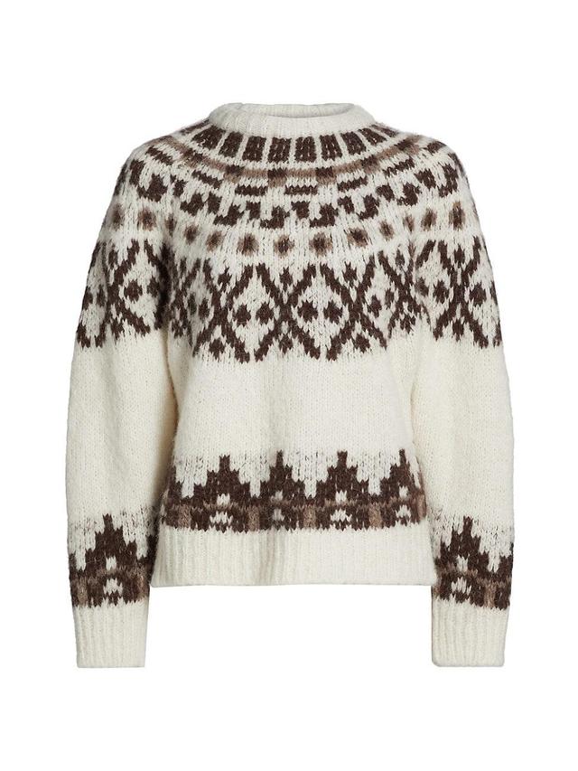 Womens Fair Isle Alpaca-Blend Crewneck Sweater Product Image