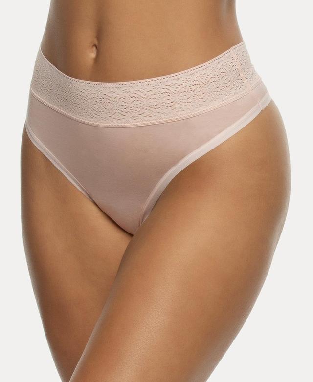 Felina Womens Serene Modal and Lace Thong Underwear Product Image