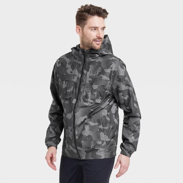 Mens Big Camo Print Packable Jacket - All in Motion Gray 3XL Product Image