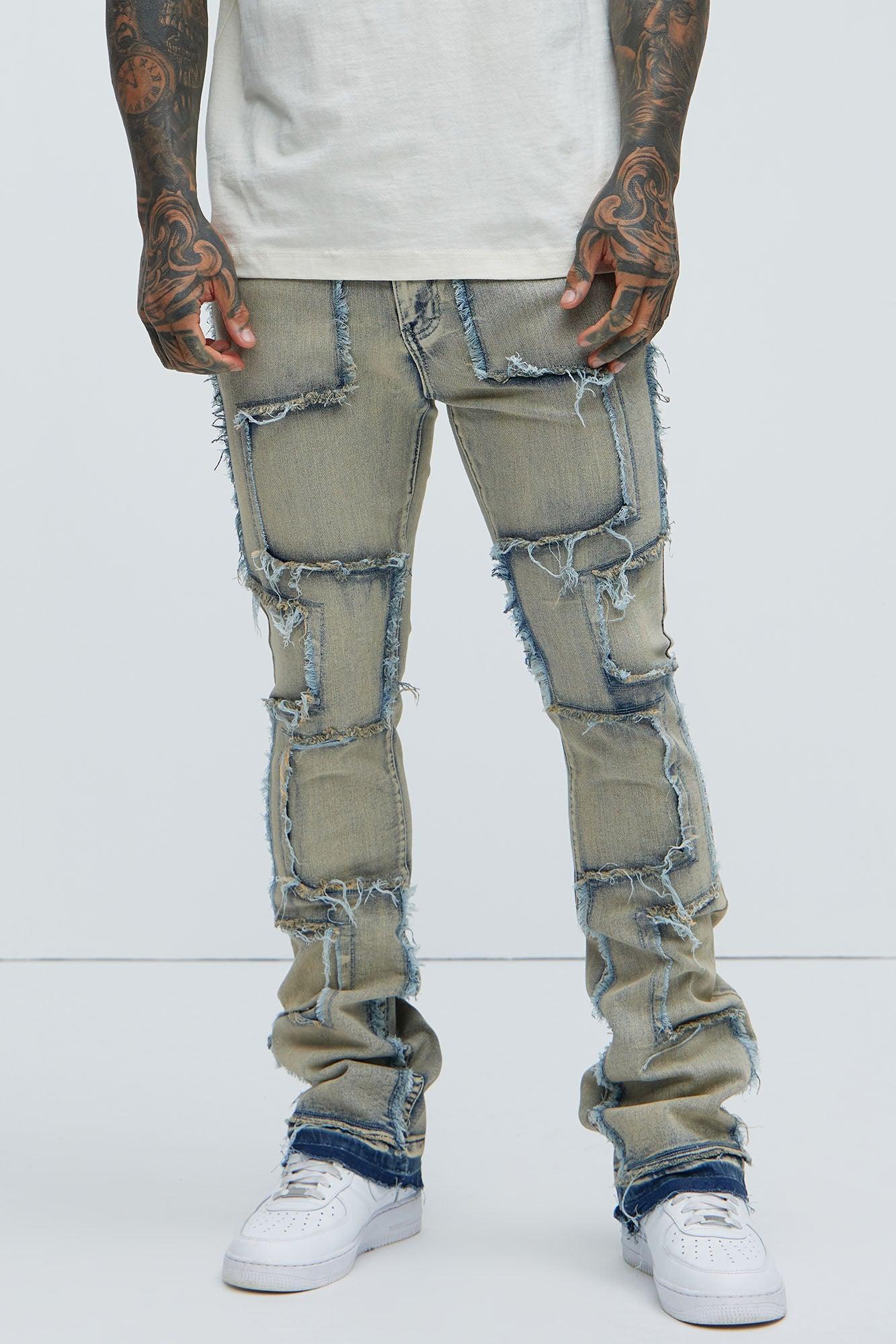 Be Square Stacked Skinny Flare Jeans - Light Blue Product Image