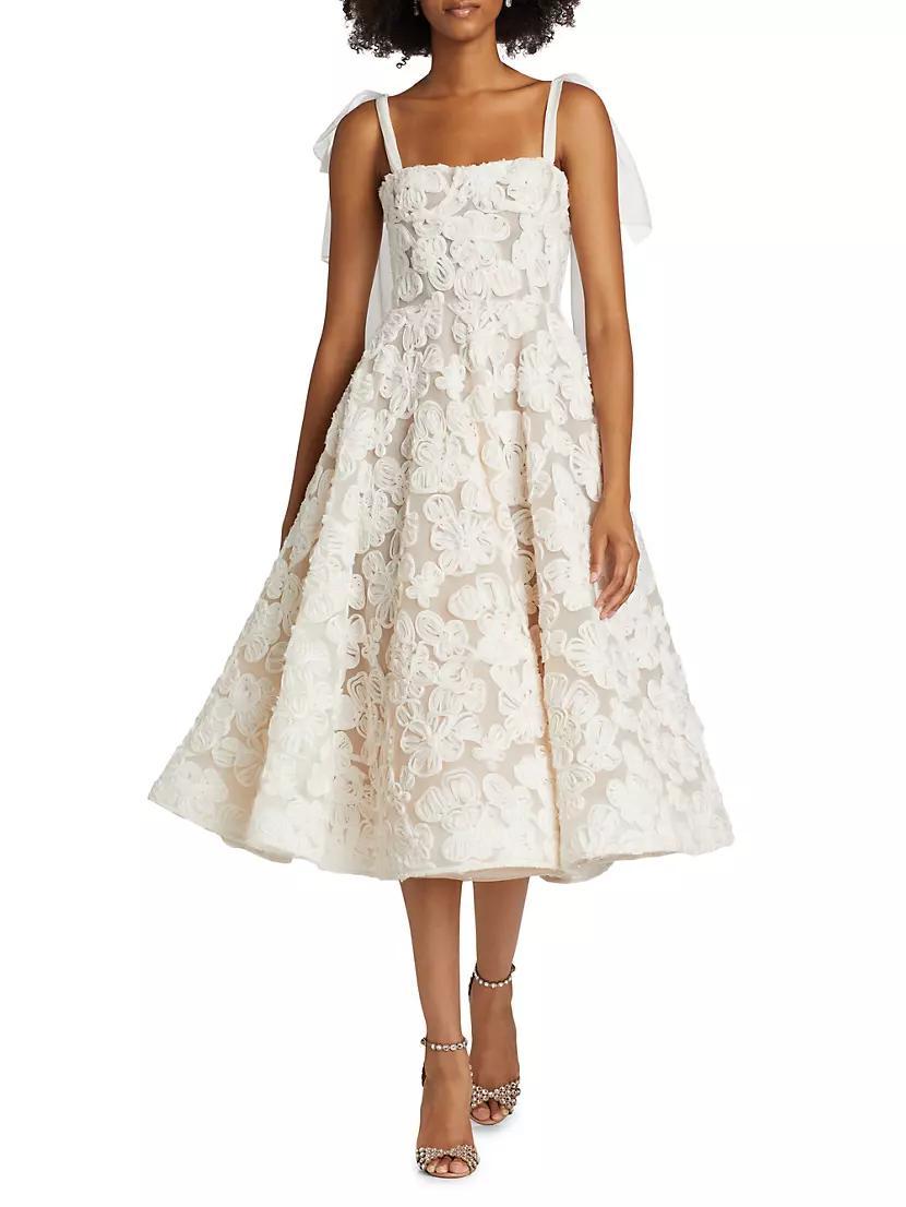 Sabrina Embroidered A-Line Midi-Dress Product Image