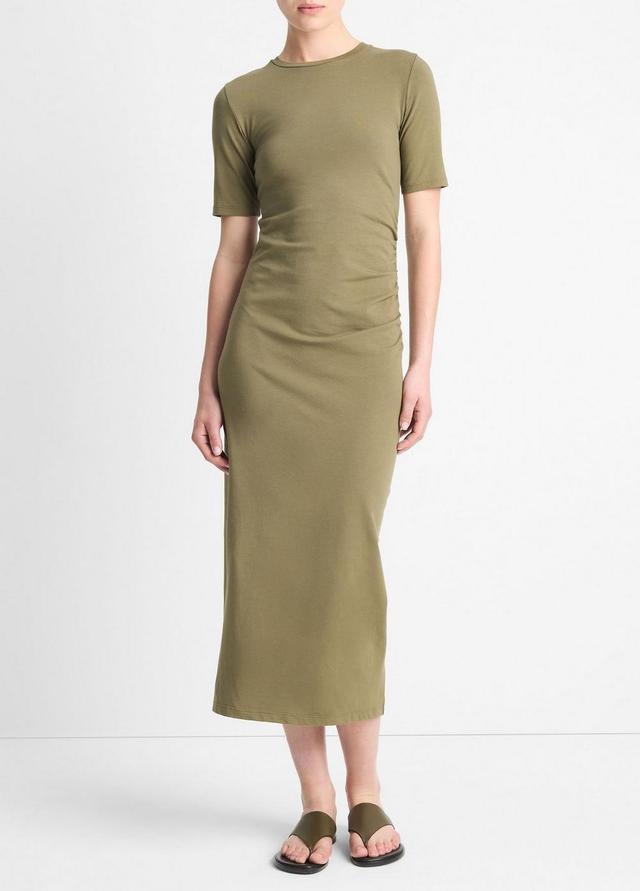 Pima Cotton-Blend Side-Drape Dress Product Image