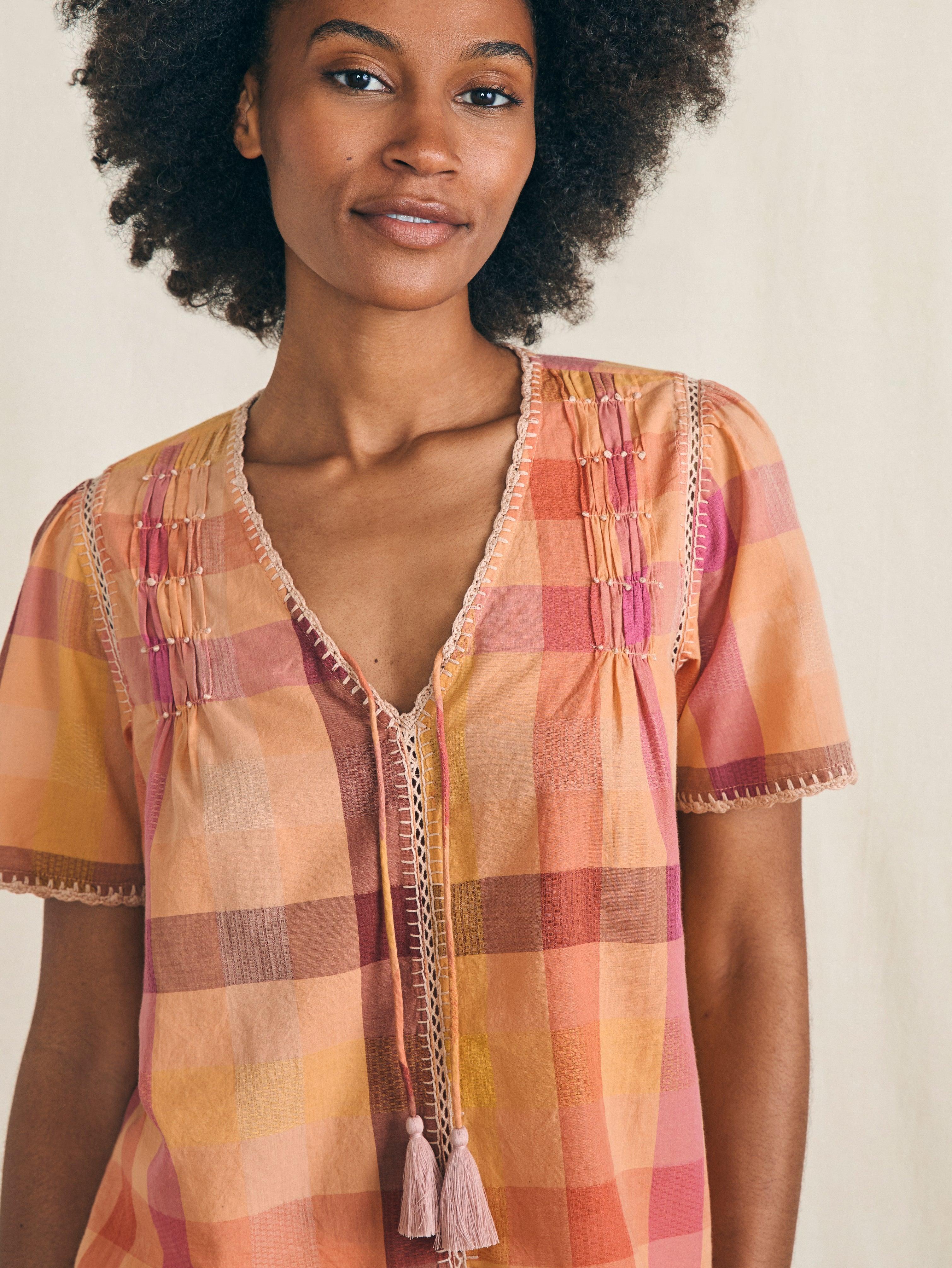 Margate Top - Sunset Desert Plaid Female Product Image