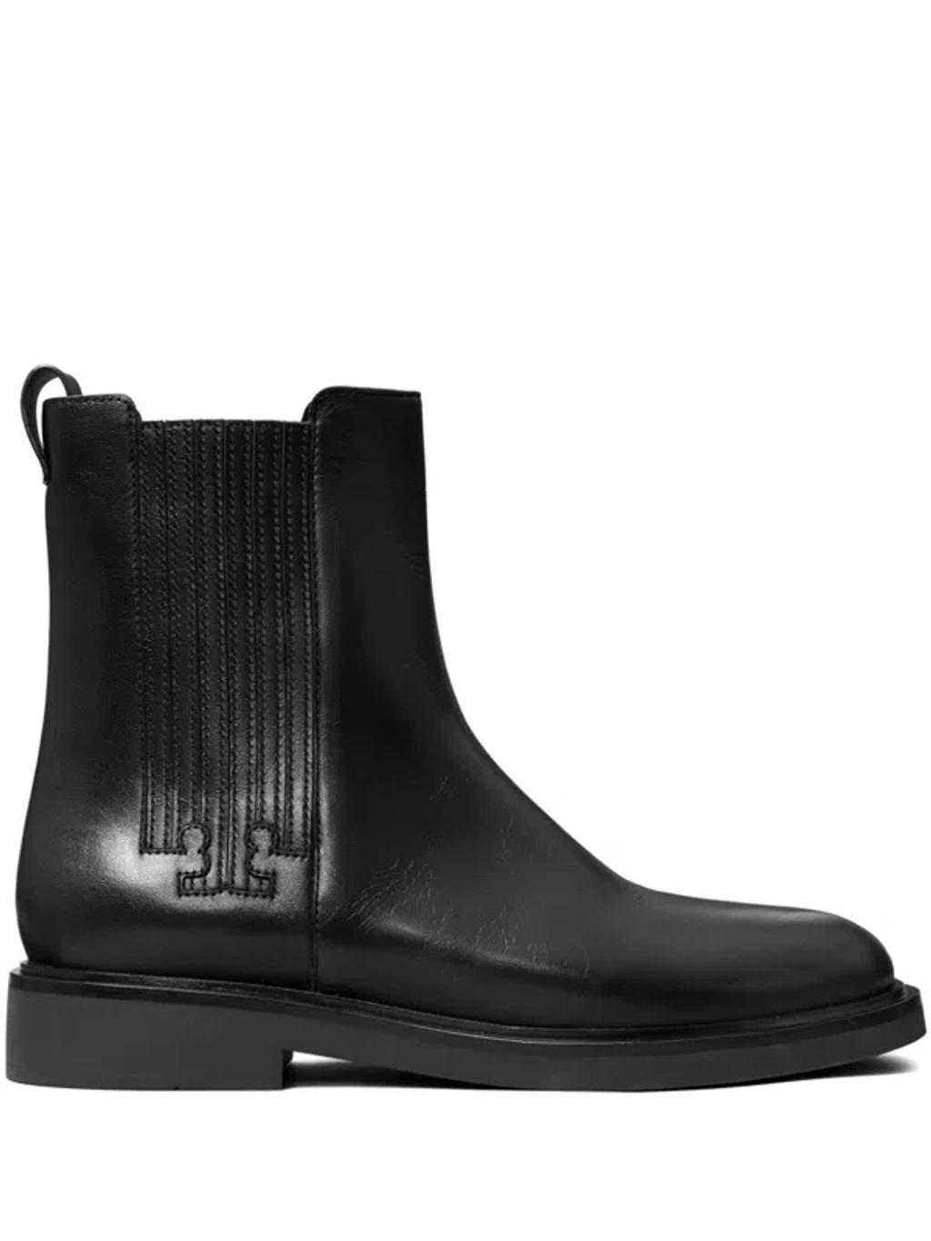 TORY BURCH T Leather Chelsea Ankle Booties In Black product image