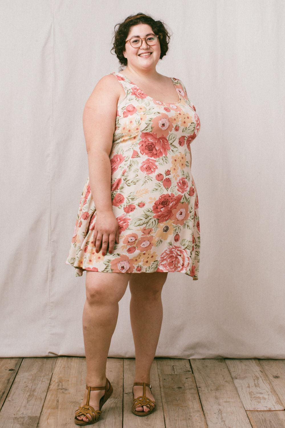 Delana Dress in Peach Floral Product Image