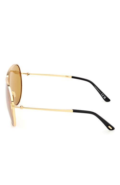 TOM FORD Keating 71mm Oversize Pilot Sunglasses In Gold Product Image