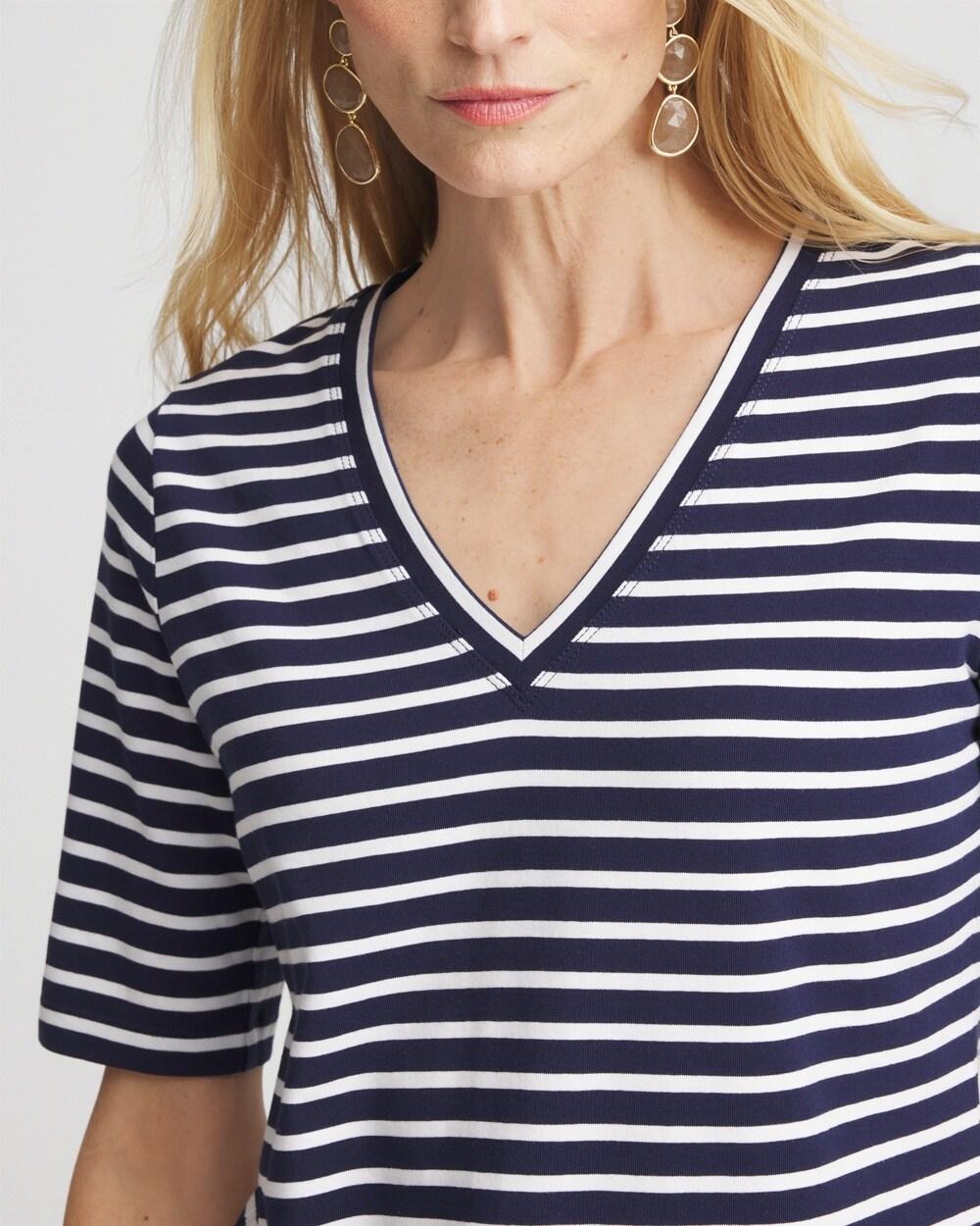 Striped V-Neck Perfect Tee Product Image