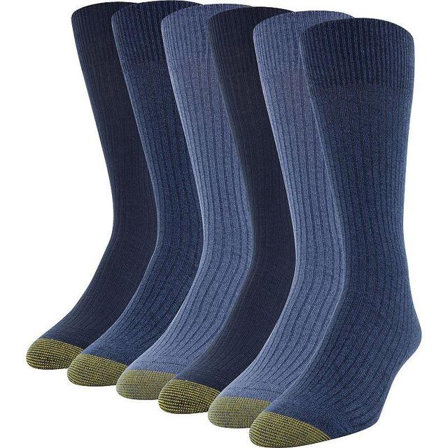 Mens GOLDTOE 6-Pack Extended Stanton Crew Socks Grey Product Image