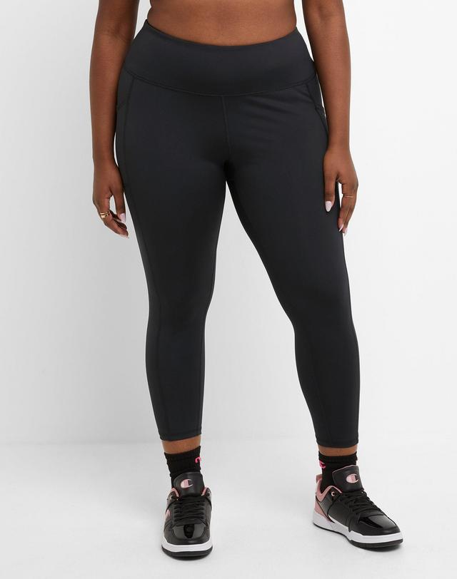 Womens Champion Absolute 3/4 Pocket Leggings, C Logo, 23 (Plus Size) Black 3X Product Image