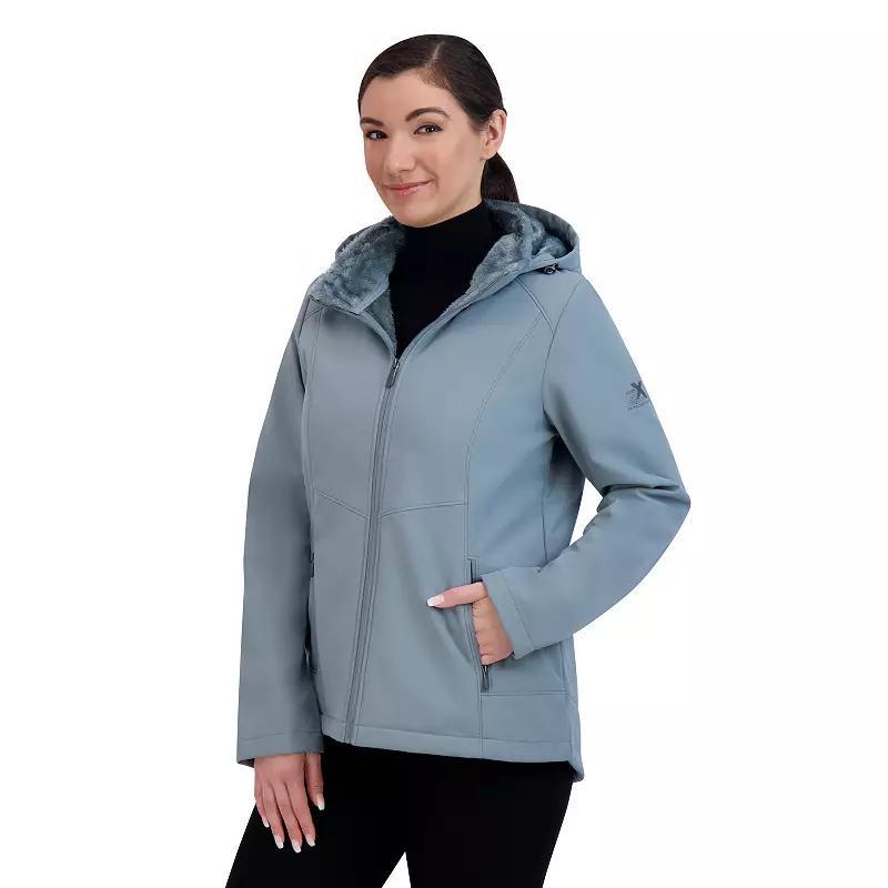 Womens ZeroXposur Lillian Plush-Lined Soft Shell Jacket Silver Blue Product Image