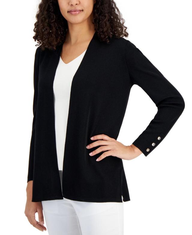 Anne Klein Womens Carmel Open-Front Buttoned-Cuff Cardigan Product Image