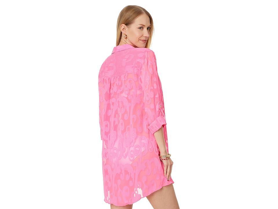 Lilly Pulitzer Natalie Coverup (Roxie Poly Crepe Swirl Clip) Women's Dress Product Image